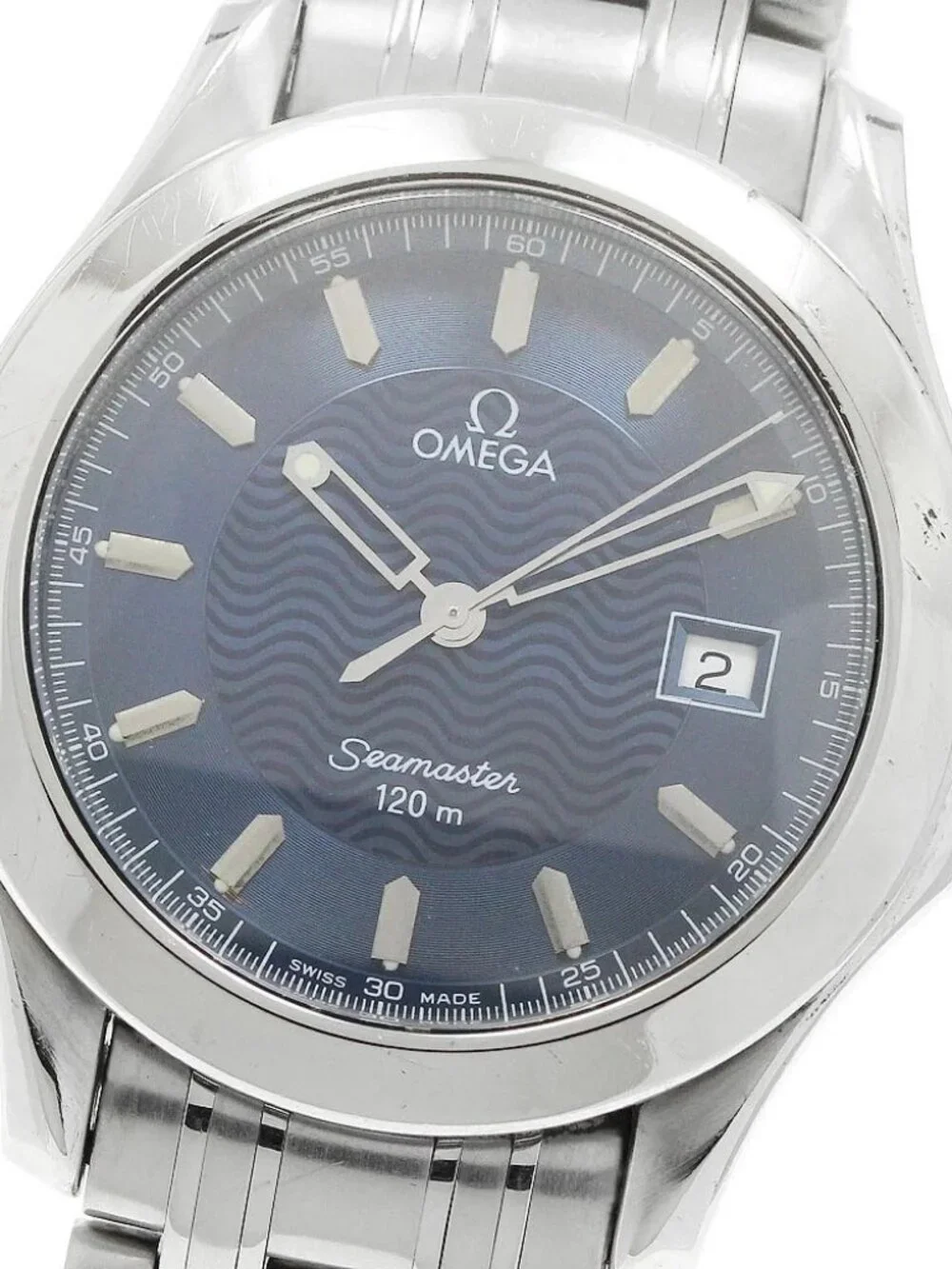 OMEGA Seamaster120 2511.81 Date Navy Dial Quartz Men's Watch_968013